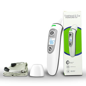Digital Infrared IR LCD Screen Thermometer Forehead and Ear Non-Contact Adult Body Fever alarm Tempe