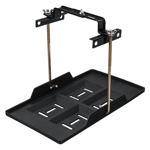 23x34.5CM Universal Battery Tray Adjustable Hold Down Clamp kit Cycle Sturdy Metal Construction