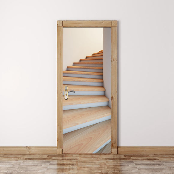 200X77CM 3D Stairway Door Wall Fridge Sticker PVC Self Adhesive Living Room Mural Stair Decor