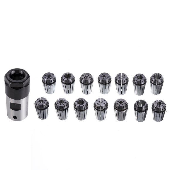 14pcs ER20 1/8-1/2 Inch Spring Collet with ER20A-14mm Collet Chuck Holder Motor Shaft Tool Holder Extension Rod