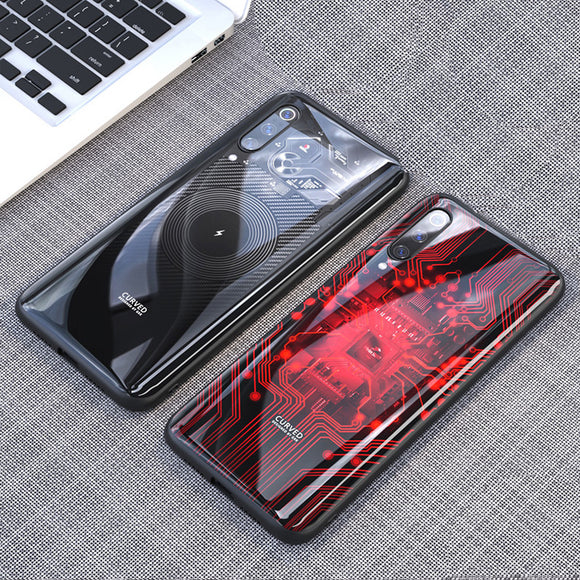 Bakeey Luxury Shockproof Tempered Glass Soft Silicone Edge Protective Case for Xiaomi Mi9 / Mi9 Transparent Edition