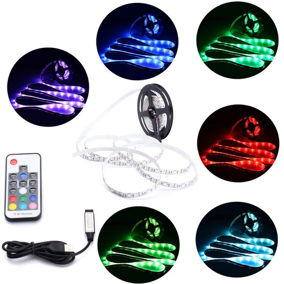 DC5V Non-waterproof USB RGB 5050  LED Strip TV Backlight Kit + 17 Keys Remote Control