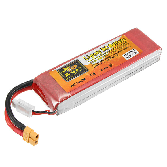 ZOP Power 11.1V 5000mAh 60C 3S Lipo Battery XT60 Plug For RC Quadcopter Car Airplane