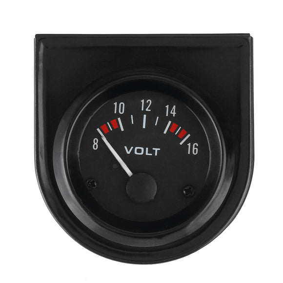 8-16V 2'' 52mm Voltage Meter Gauge Voltmeter Oil Pressure Gauge Auto Car White
