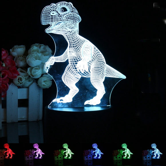 3D LED Remote Control Dinosaur Night Light 7 Color Change Desk Table Lamp Gift