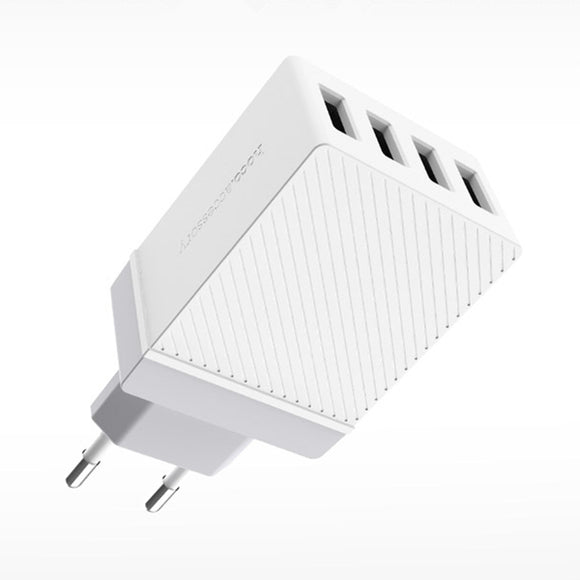 HOCO C23B 3.4A 4Ports EU Plug Fast Charging Travel Wall Charger For iphone X 8 Samsung S8 Xiaomi 6