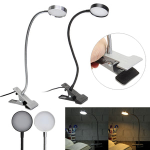 5W Flexiable USB Clip-On LED Table Desktop Light Bedside Laptop Bed Reading Lamp