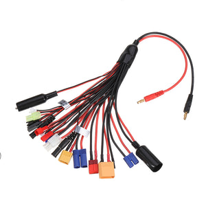 20 in 1 Multifunction Charger Cable 4mm Banana Pklug to XT60 XT90 EC3 EC5 Tamiya  for B6 B6AC PL6 PL8 Charger
