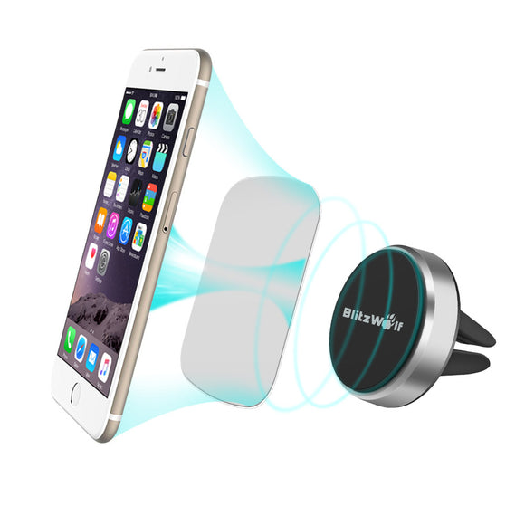 BlitzWolf BW-MH3 Stainless Steel Reinforced Magnetic Car Air Vent Universal Phone Holder