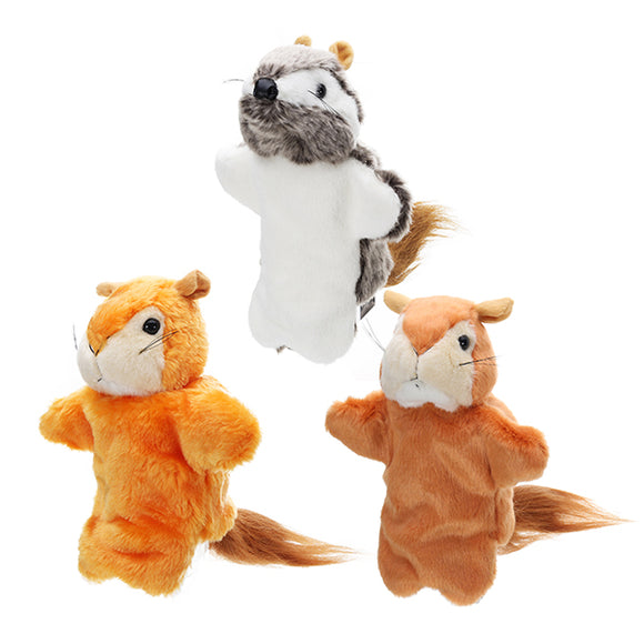 27CM Stuffed Animal Squirrel Fairy Tales Hand Puppet Classic Children Figure Toys Plush Animal