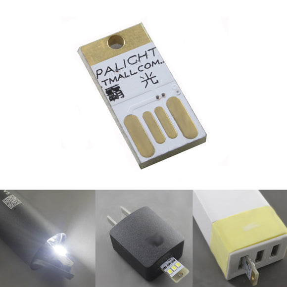 PALIGHT Mini USB LED Light EDC Flashlight Two Sides Use EDC Camping Lamp Hunting Portable Emergency Lantern With Hand Strap Battery Box