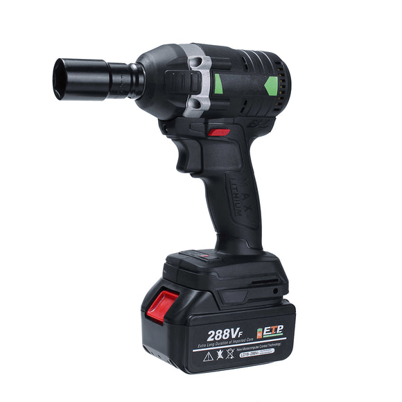 288VF 630N.m Brushless Cordless Electric Impact Wrench 19800mAh Powerful Tool Two  Battery One Charger