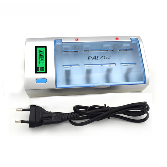 Palo 906W 4 Slots LCD Display Battery Charger For Nimh Nicd AA/AAA/SC/C/D/9V Rechargeable Battery