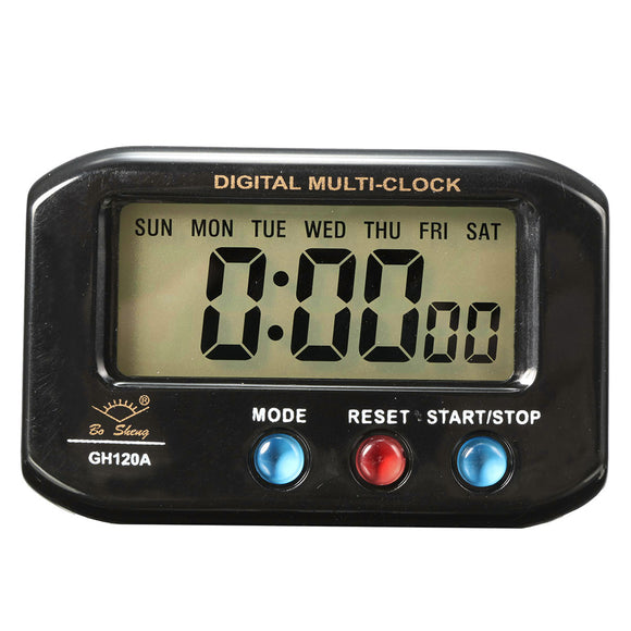 LCD Digital Time Date Alarm Clock With Snooze Night Light Function