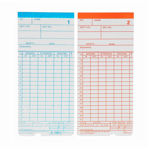 90Pcs Monthly Time Clock Cards Payroll For Employee Attendance Bundy Recorder Timer
