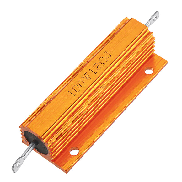 RX24 100W 12R 12RJ Metal Aluminum Case High Power Resistor Golden Metal Shell Case Heatsink Resistance Resistor