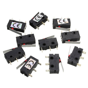 10Pcs C+NO+NC Micro Limit Switch Roller Arm Lever Sub Miniature