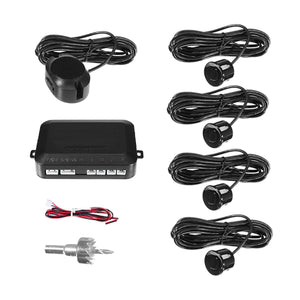 12V 4 Sensors Car Parking Sensor Kit Sound Alert Indicator Car Reverse Backup Radar