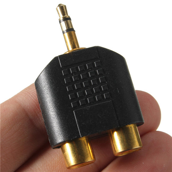 1/8 3.5mm Jack Stereo Male to 2 RCA Female Adaptor Y Splitter Adapter