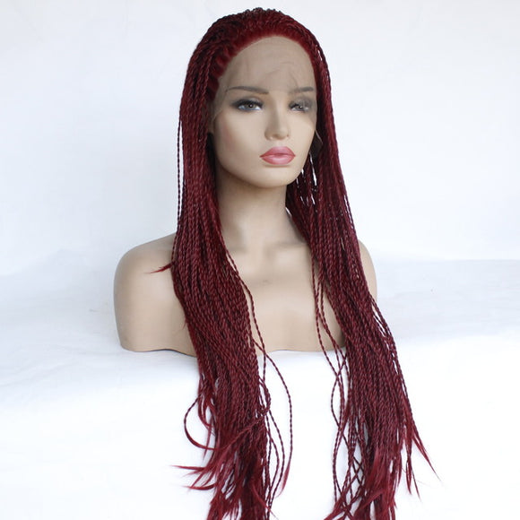 African Two Twisted Chemical Fiber Front Lace Wig