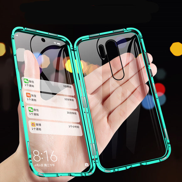 Bakeey 360 Curved Screen Front+Back Double-sided Full Body 9H Tempered Glass Metal Magnetic Adsorption Flip Protective Case For Xiaomi Redmi Note 8 PRO