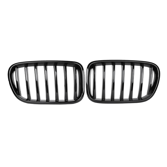 Pair Gloss Black Front Kidney Grille For BMW X3 F25 2010-2013