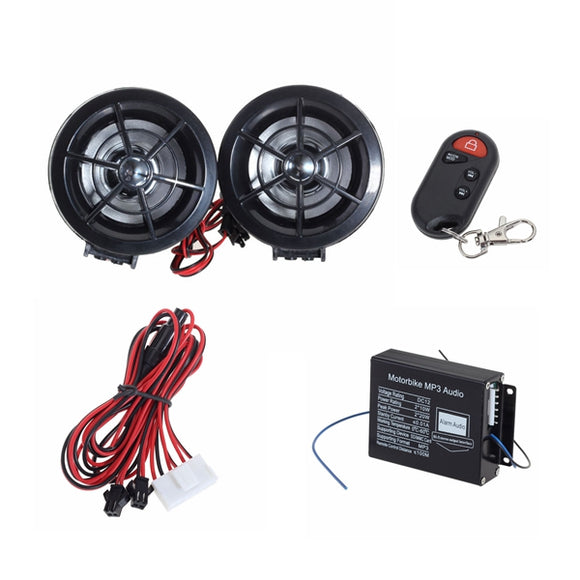 Anti Theft Security Alarm System MP3 Speaker FM Radio For Motorcycle