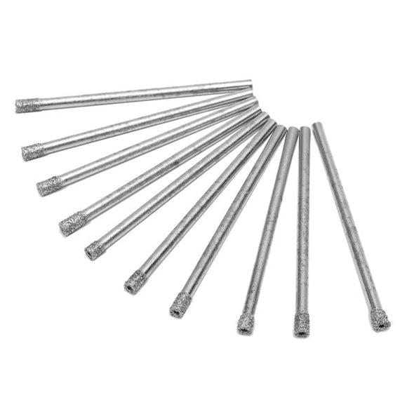 10pcs 5mm Diamond Coated Glass Drill Bits 3/16 Inch Marble Drill Bits