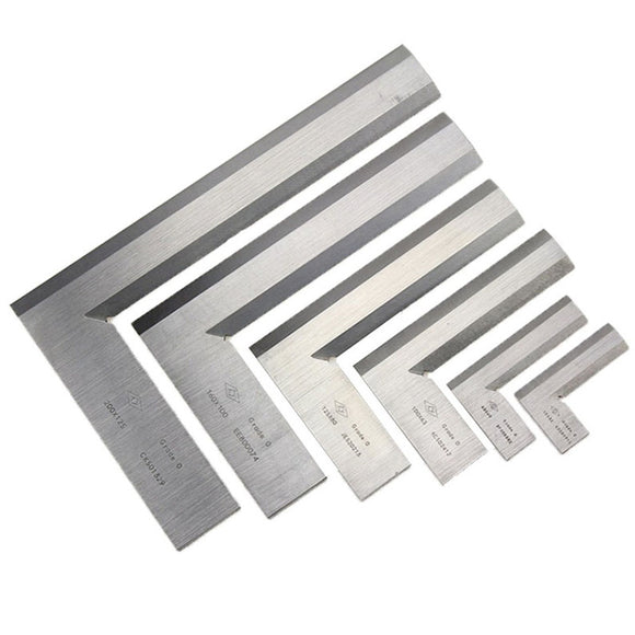 Knife Edge Square Ruler 0 Grade 90 Right Angle Ruler Engineer Measuring Tool 50x32mm 63x40mm 300x200mm 250x160mm