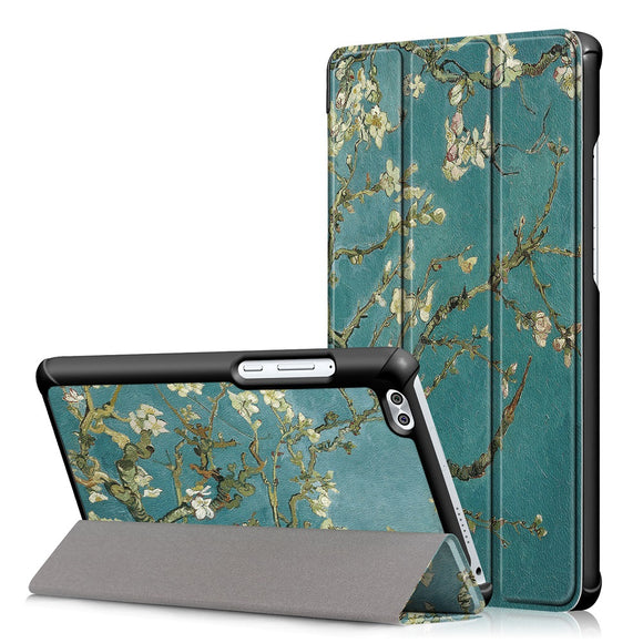 Apricot Blossom Tri Fold Case Cover For 8 Inch Huawei Honor Waterplay HDL-W09 Tablet