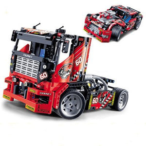 Decool 3360 608pcs Race Truck Car 2 In 1 Transformable Model