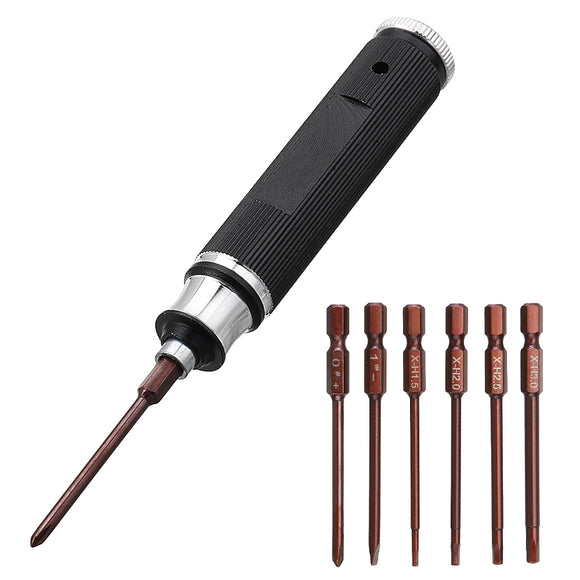 Drillpro 6pcs H1.5/H2.0/H2.5/H3.0 Cross/Straight Hex Screwdrivers Bits Tools Kit Repair Tool Set