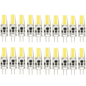 20X Dimmable DC/AC12V G4 2W Pure White COB LED Bulb Chandelier Light Replace Halogen Lamps