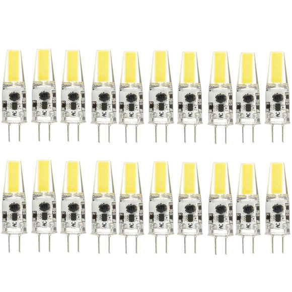 20X Dimmable DC/AC12V G4 2W Pure White COB LED Bulb Chandelier Light Replace Halogen Lamps