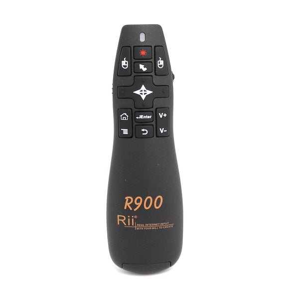 Rii Mini R900 2.4G Wireless Laser Pointer Presenter Remote Control for PPT Speech Meeting Teaching Presentation