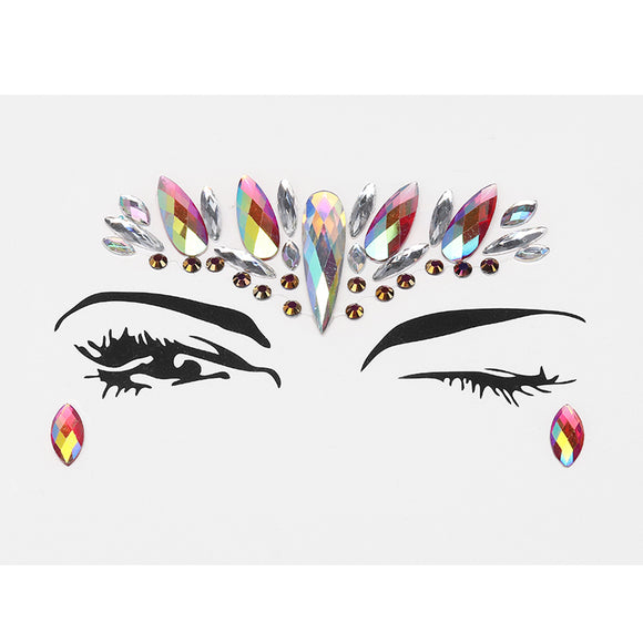 3D Acrylic Facial Decoration Rhinestone Sticker Stage Masquerade Fashion Show Makeup Decorations