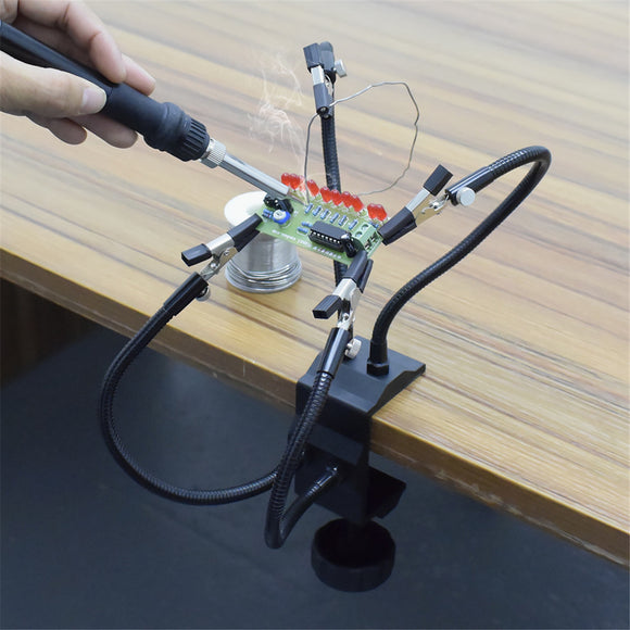 Desk Clamp Helping Hands Soldering Third Hand Tool with Aluminum Base PCB Holder
