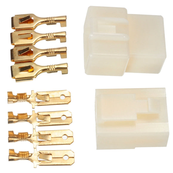 4 Way 6.3mm Male Female Terminals Multi Connector Plug Socket For Moto Car Electrical Block