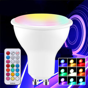 GU10 GU5.3 3W 5730 SMD RGB+White Dimmable LED Light Bulb with Remote Control AC85-265V