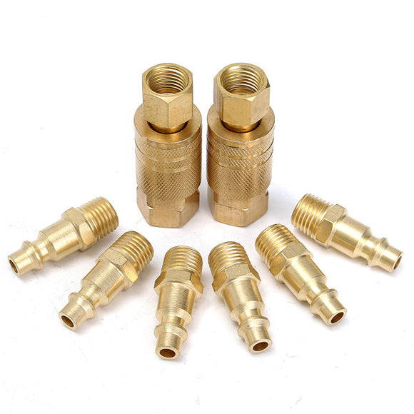10Pcs 1/4inch NPT Brass Coupler Adapter Quick Disconnect Hose Fittings