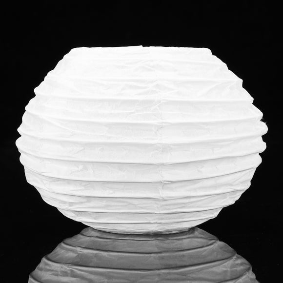 10Pcs White Round Paper Lantern Wedding Lamp Shade Party Lamp Cover Ceiling Decor
