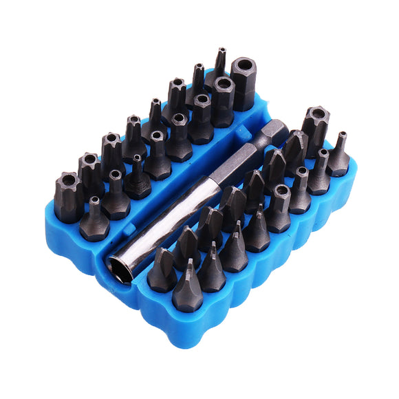 Drillpro 33pcs Magnetic Screwdriver Bit Set Torx Star Spanner Tri Wing Electric Screwdriver Bits with Holder