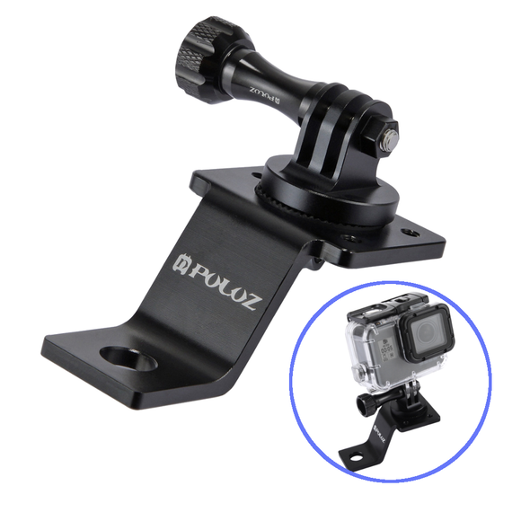 PULUZ Aluminum Alloy Camera Bracket Fixed Holder Mount With Tripod Adapter & Screw For GoPro NEW HERO/HERO 7/6/5/5 Session /4 Session/4/3+/3/2/1 DJI OSMO Action Xiaoyi Action Cameras Motorcycle Bike Bicycle