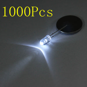 1000pcs 20Ma F5 5MM Transparent Ultra Bright White LED Diode