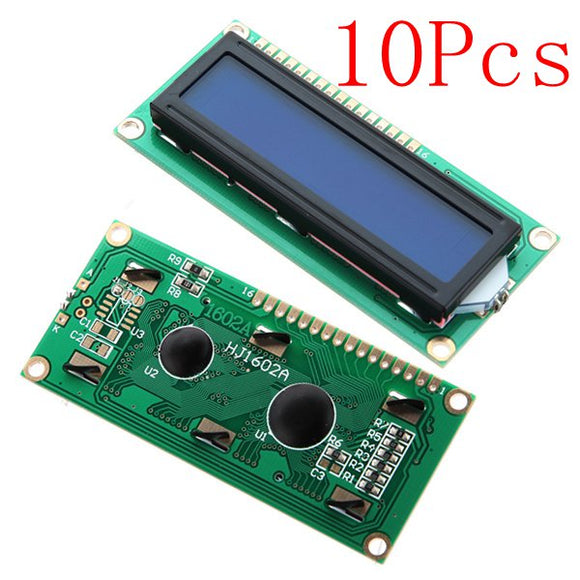 10Pcs 1602 Character LCD Display Module Blue Backlight