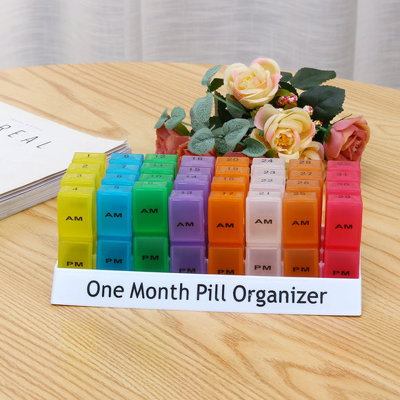 Monthly Pill Organizer Box Tablet Holder Pill Container Organizer Case Travel Daily Pill Storage Box