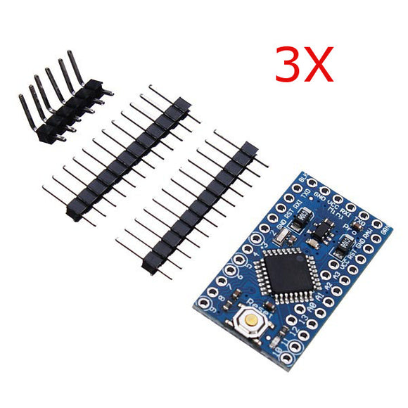 3Pcs 3.3V 8MHz ATmega328P-AU Pro Mini Microcontroller Board For Arduino