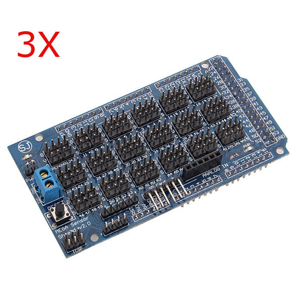 3Pcs MEGA Sensor Shield V2.0 Expansion Board For Arduino ATMEGA 2560 R3