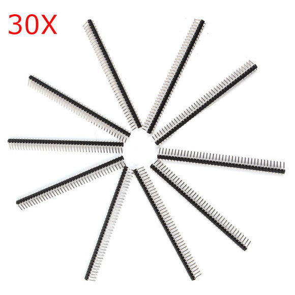 30 Pcs 40 Pin 2.54mm Single Row Pin Header Curved Needle For Arduino