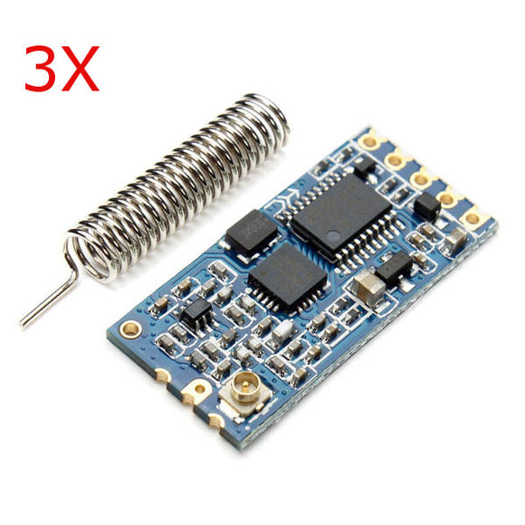 3Pcs Geekcreit HC-12 433 SI4463 Wireless Serial Module Remote 1000M With Antenna